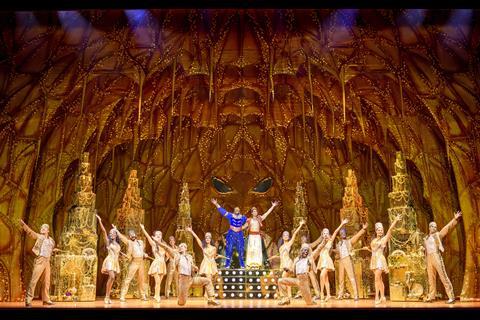 Gavin Adams and Yeukayi Ushe star as Aladdin and Genie in the UK tour of Aladdin